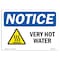 Signmission OSHA Notice Sign, Very Hot Water With Symbol, 10in X 7in Rigid Plastic, 10" W, 7" H, Landscape OS-NS-P-710-L-18874 - alternate 1
